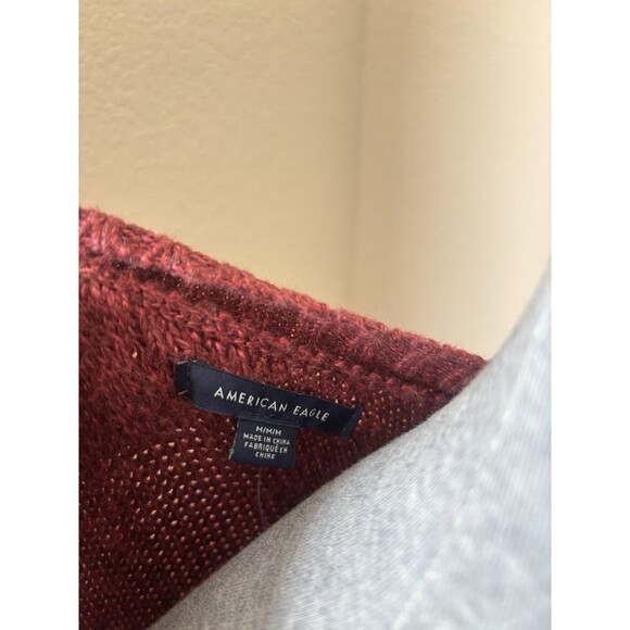 American Eagle Women's Size Medium Burgundy Long Sleeve Henley Sweater Dress-NWT - Picture 5 of 7